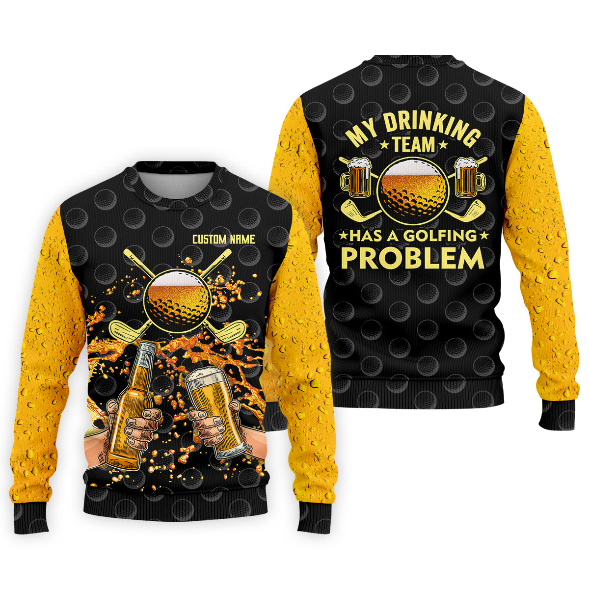 My Drinking Team Has A Golfing Problem Custom Men's Golf Polo Shirt, Funny Golf Shirt, Dad Golf Gift