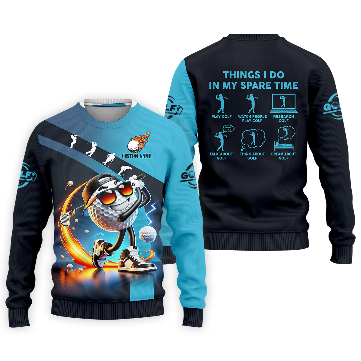 Things I Do In My Spare Time Custom Funny Golf Polo Shirt, Christmas Golf Gift