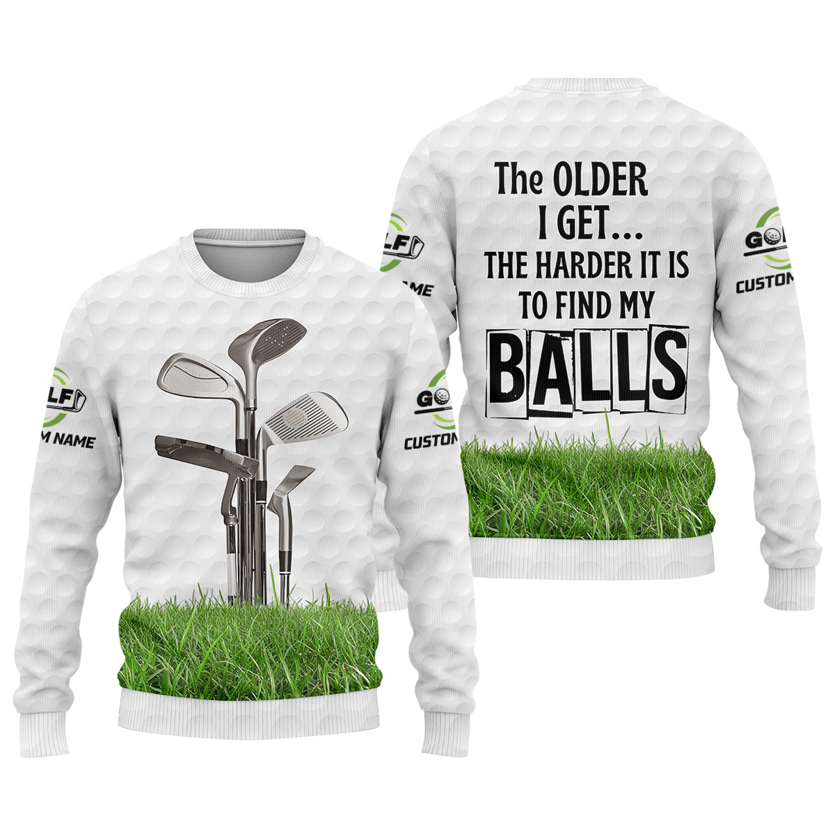The Older I Get The Harder It Is To Find My Balls Custom Men's Golf Polo Shirt, Funny Golf Shirt, Dad Golf Gift