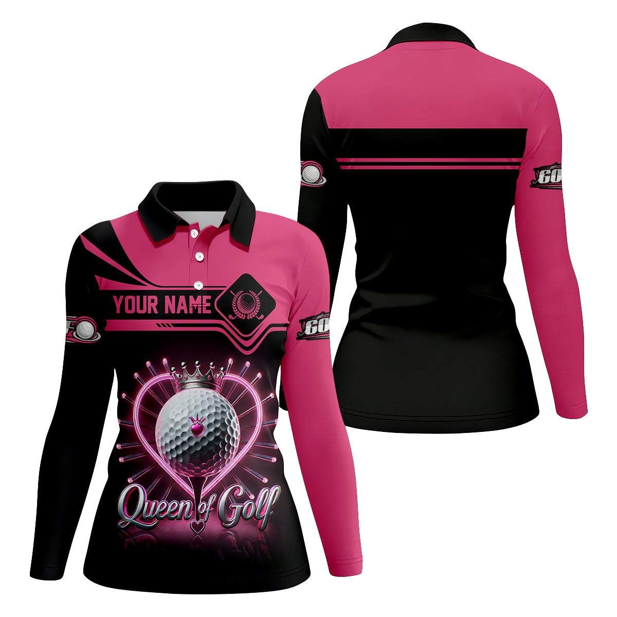 Queen Of Golf Custom Funny Womens Golf Polo Shirt, Ladies Golf Shirt, Mothers Day Gifts