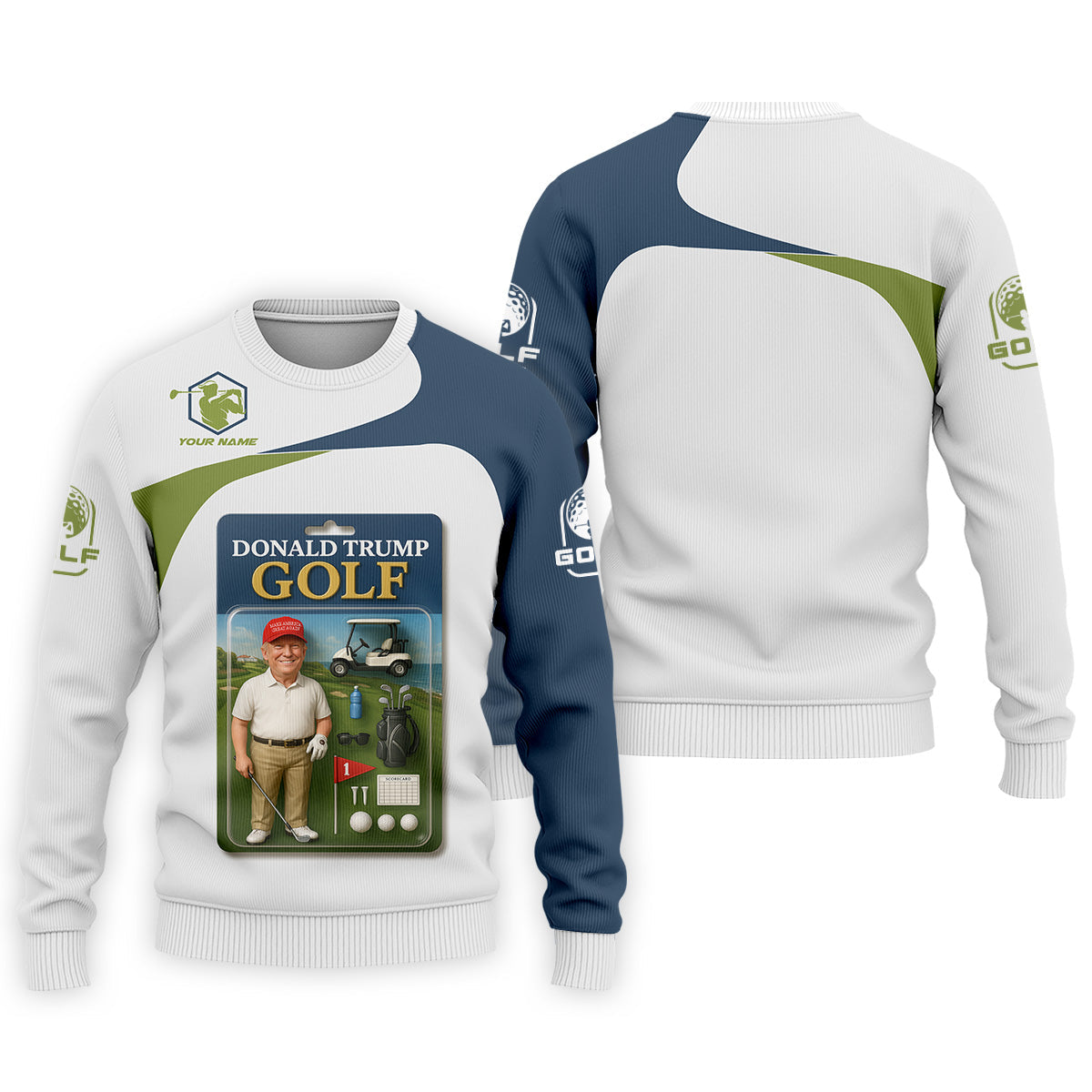 Trump Golfing Custom Men's Golf Polo Shirt, Golfing Apparel, Gift For Golfers