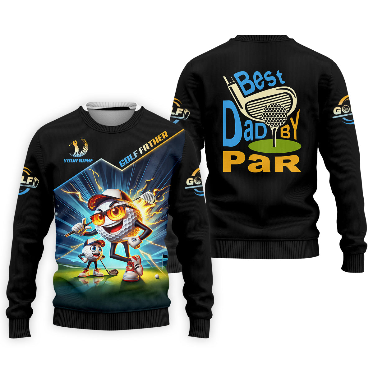 Best Dad By Par Golf Father Custom Men's Golf Polo Shirt, Funny Golf Shirt, Christmas Golf Gift