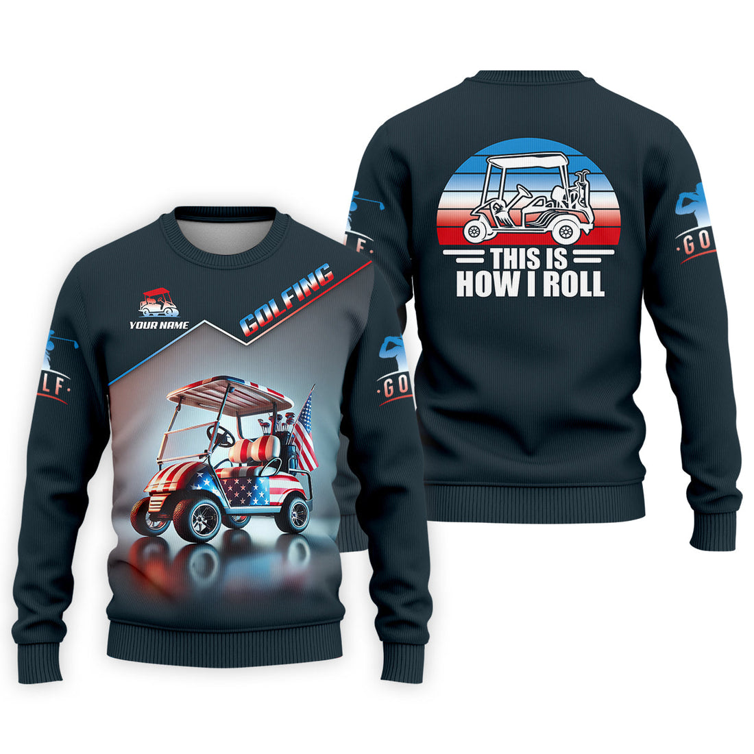 This Is How I Roll Custom Men's Golf Polo Shirt, Funny Golf Shirt, Dad Golf Gift