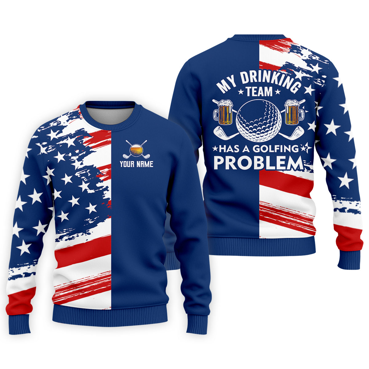 My Drinking Team Has A Golfing Problem Custom Men's Golf Polo Shirt, Funny Beer Golf Shirt, Dad Golf Gift