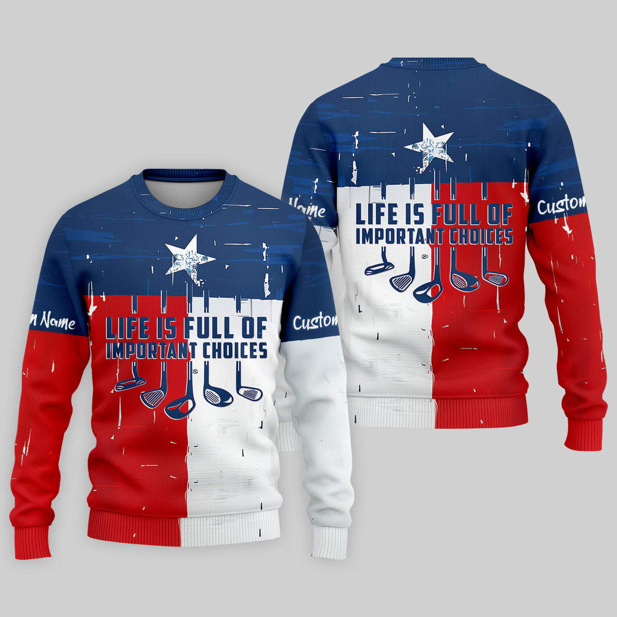 Life Is Full Of Important Choices Texas Custom Men's Golf Polo Shirt, Funny Golf Shirt, Dad Golf Gift