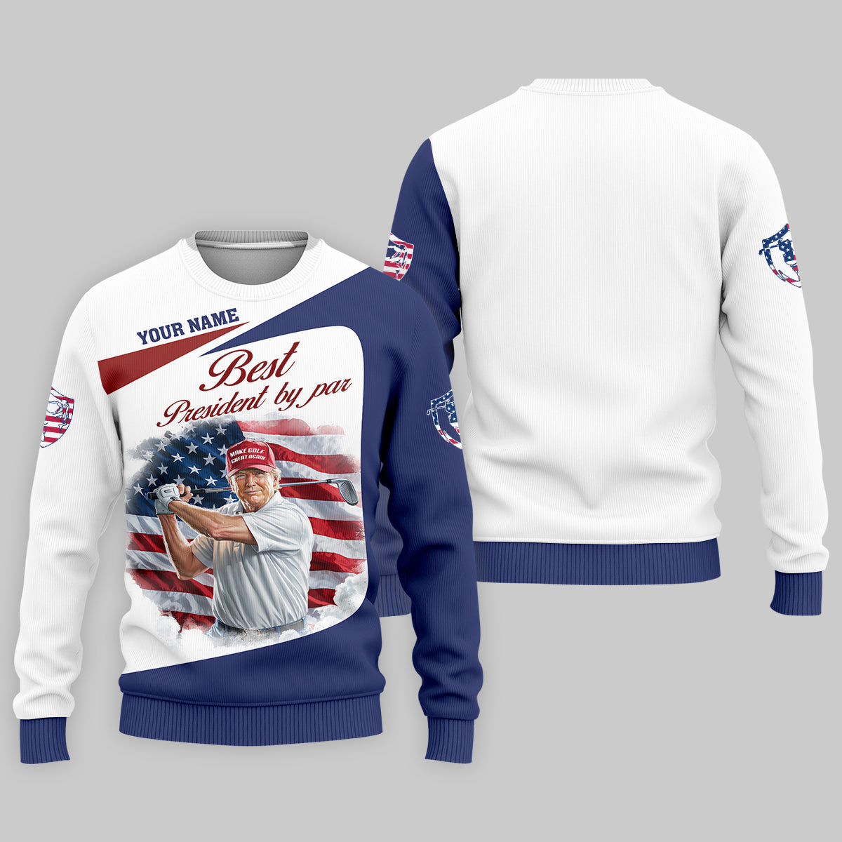 Best President By Par Custom Funny Golf Polo Shirt, Trump Shirt, Christmas Golf Gift