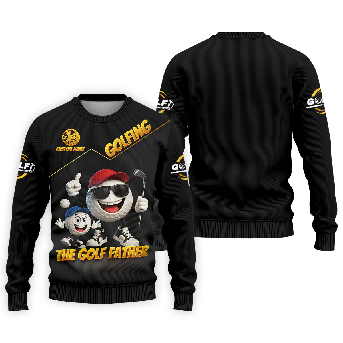 The Golf Father Custom Men's Golf Polo Shirt, Dad Golf Gift, Christmas Golf Gift