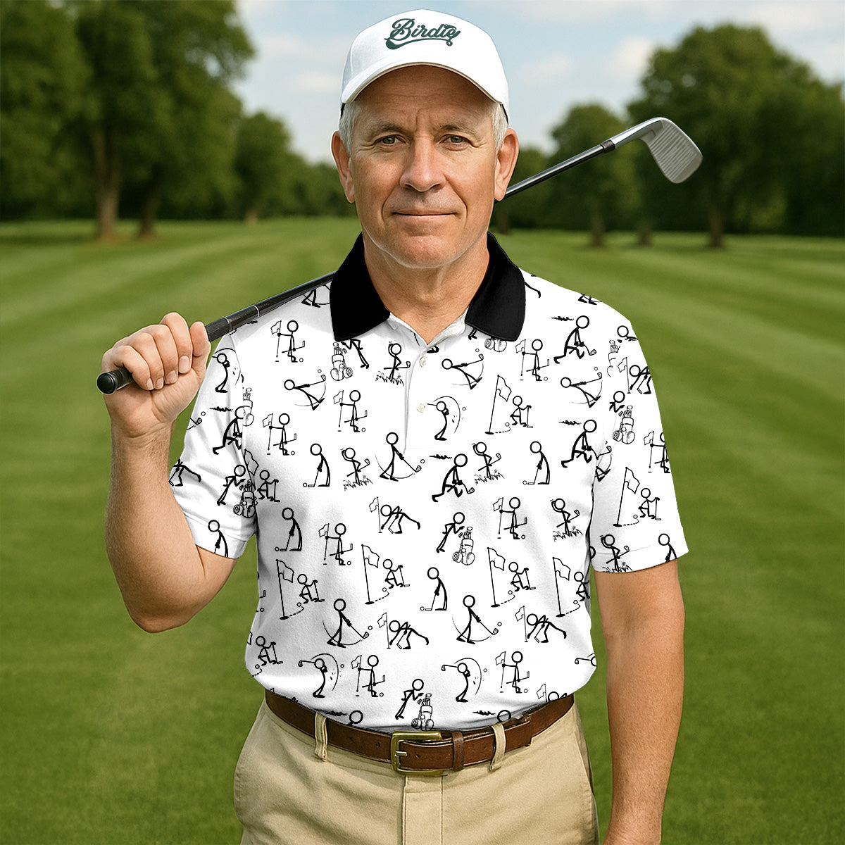 Personalized Mens Fun Golf Polos, Mens Funny Golf Shirts, Golf Gift Ideas For Him, Matching Golf Shirts