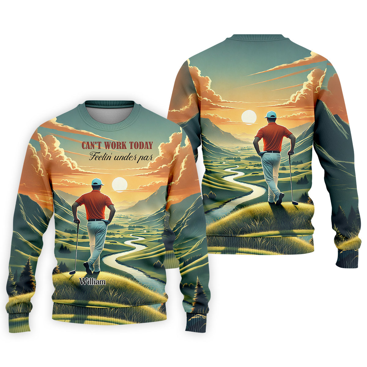 Can't Work Today Feelin' Under Par Custom Funny Golf Polo Shirt, Dad Golf Gifts