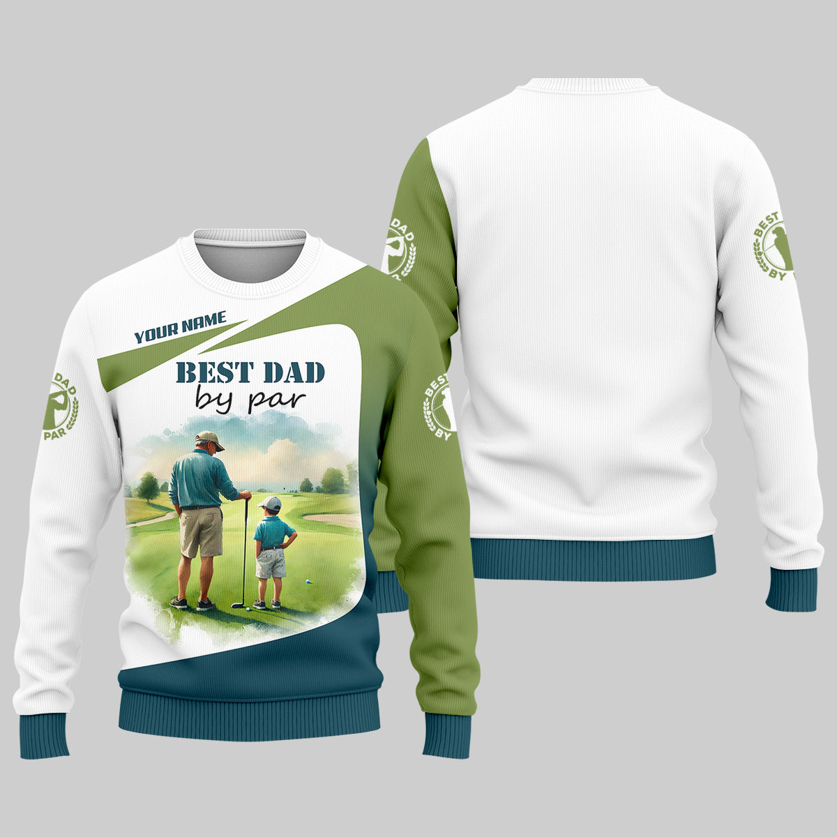 Custom Best Dad By Par Golf Polo Shirt, Father And Son Shirt, Gift For Golfers
