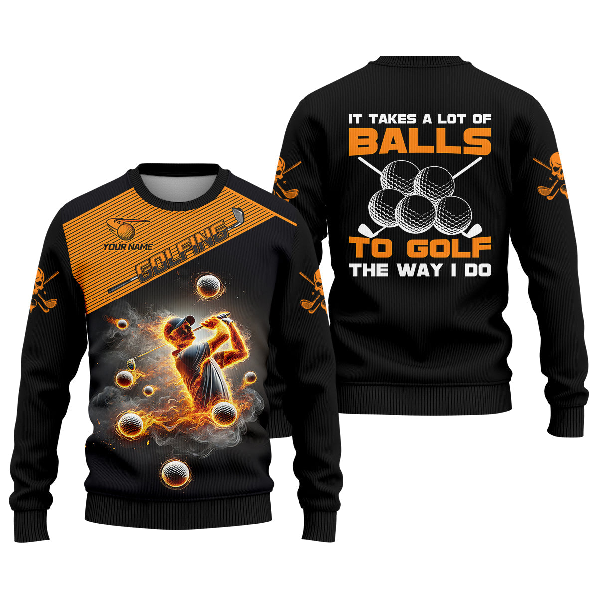 It Takes A Lot Of Balls To Golf The Way I Do Custom Men's Golf Polo Shirt, Dad Golf Gift