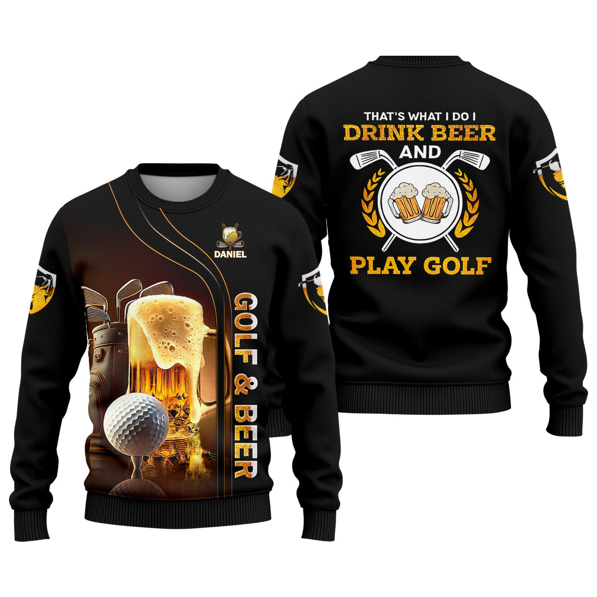 That's What I Do I Drink Beer And Play Golf Custom Funny Golf Polo Shirt, Dad Golf Gifts