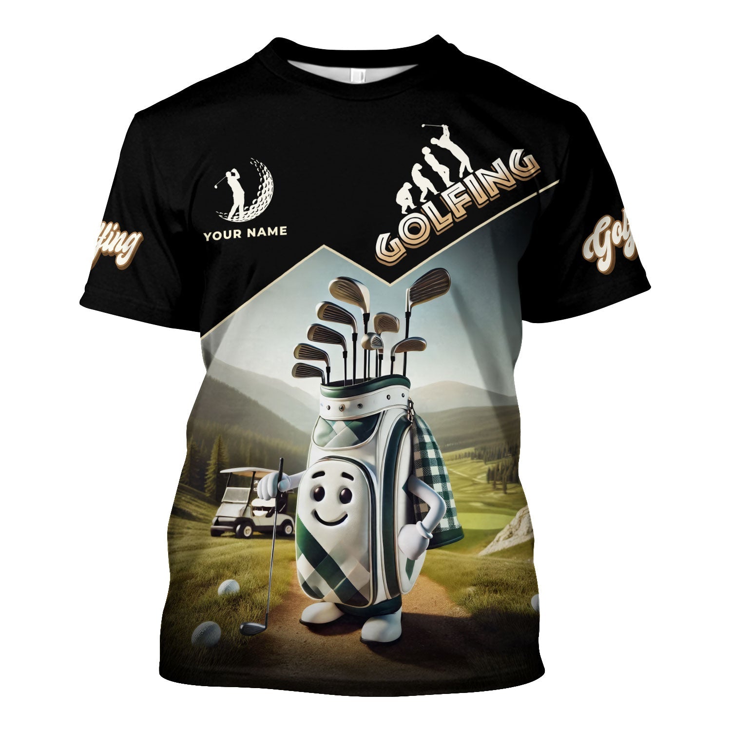 Funny Golf Bag Men's Golf Polo Shirt, Golfing Apparel, Mens Golf Gift, Funny Golf Shirt