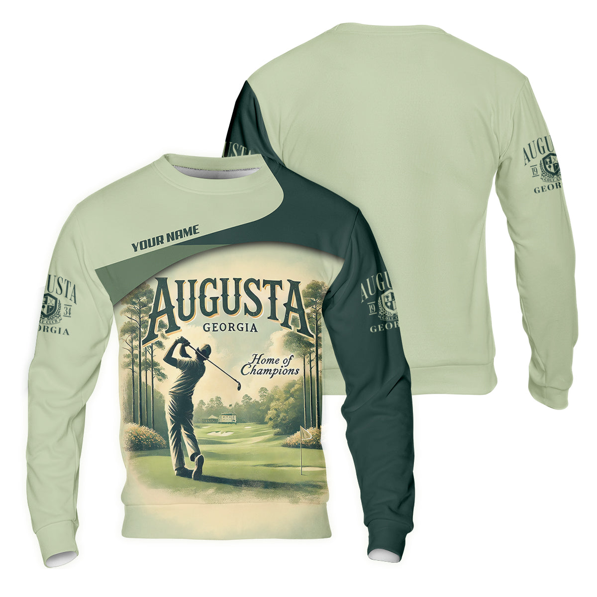 Custom Augusta Georgia Men's Golf Polo Shirt, Mens Golf Gift, Mens Golf Shirt