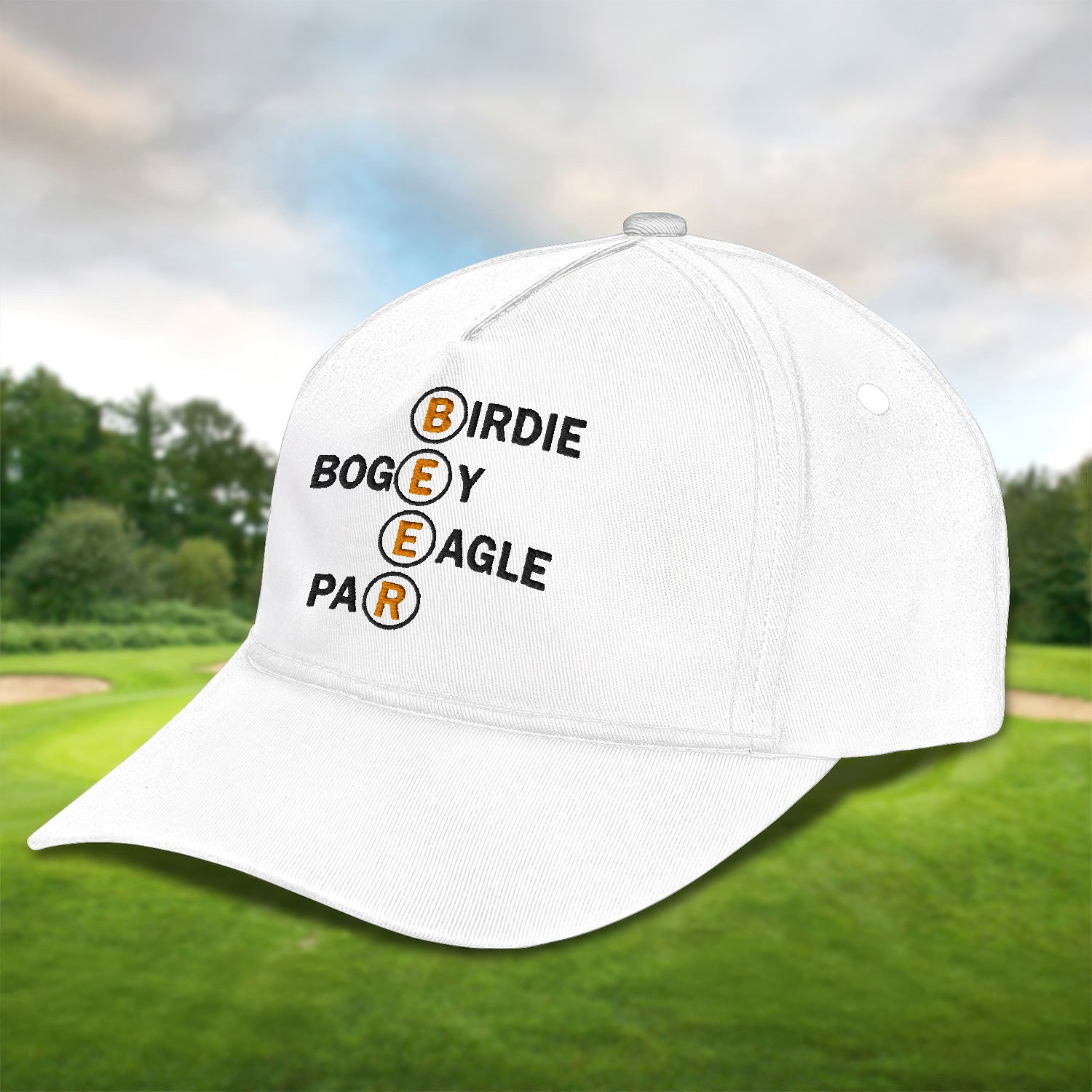 Birdie Bogey Eagle Par Embroidered Baseball Cap, Golf Hat, Dad Golf Gift