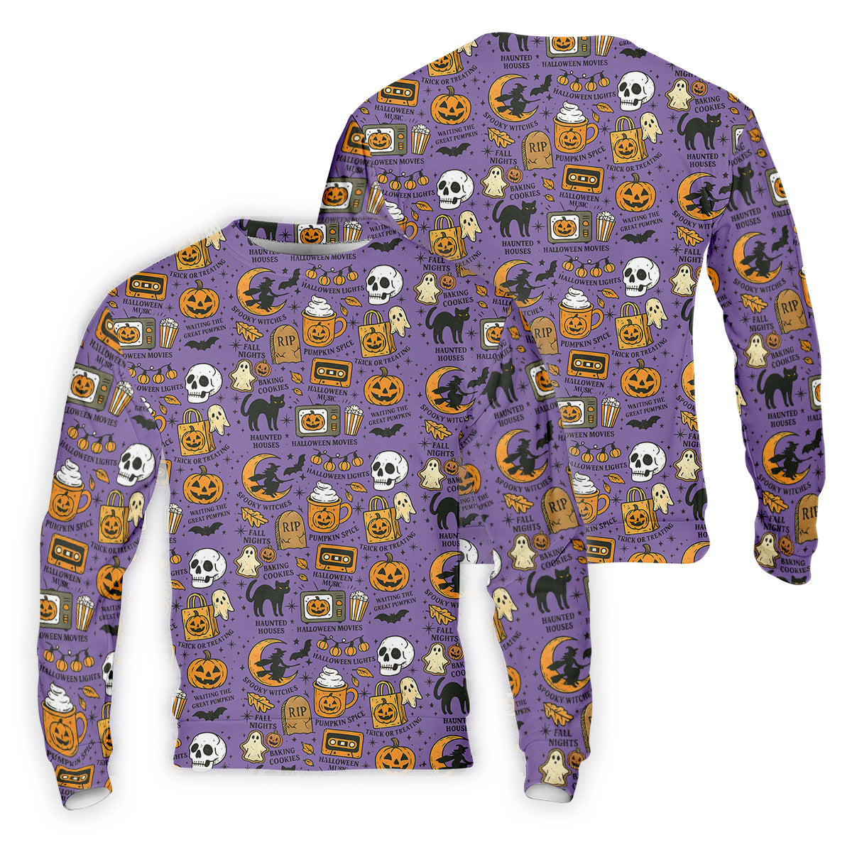 Purple Halloween Skull Golf Shirt, Spooky Cat, Mens Golf Polo Shirts, Halloween Theme Shirts, Golfing Apparel