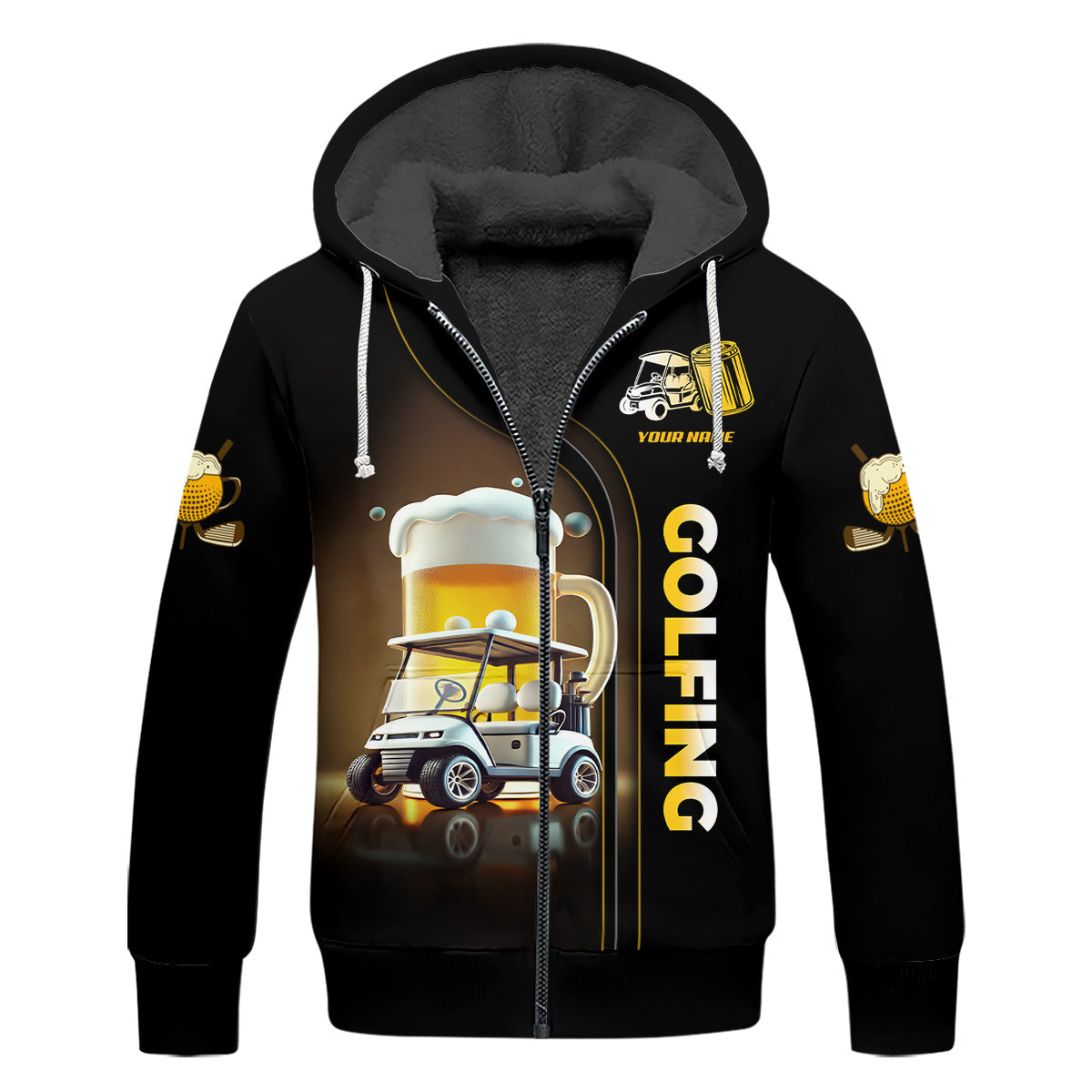 A Good Day Starts With Golf Carts And Beer Custom Men's Golf Polo Shirt, Funny Golf Shirt, Dad Golf Gift