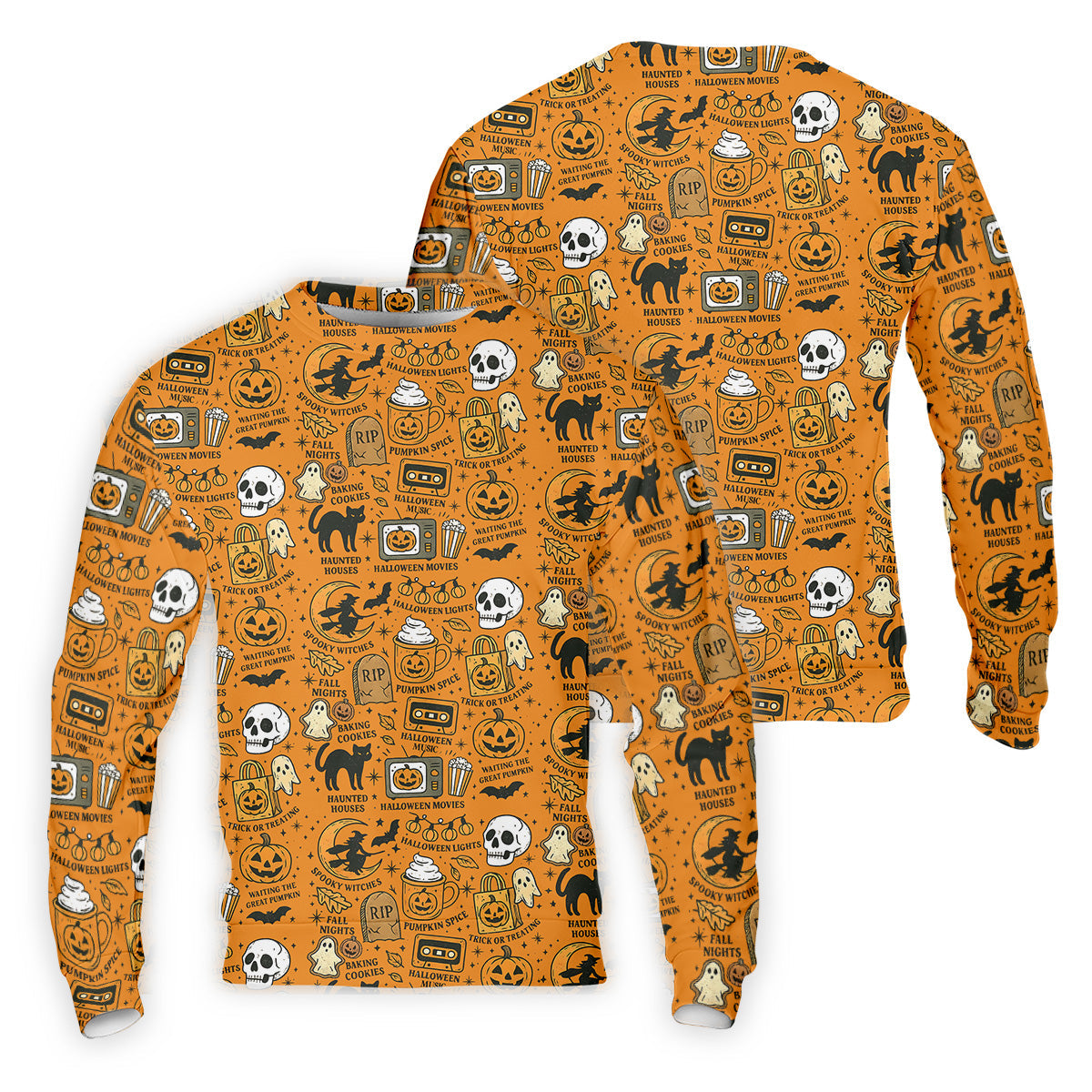 Orange Halloween Cat Golf Polo Shirts, Halloween Theme Shirts, Mens Golf Polo Shirts, Golfing Apparel