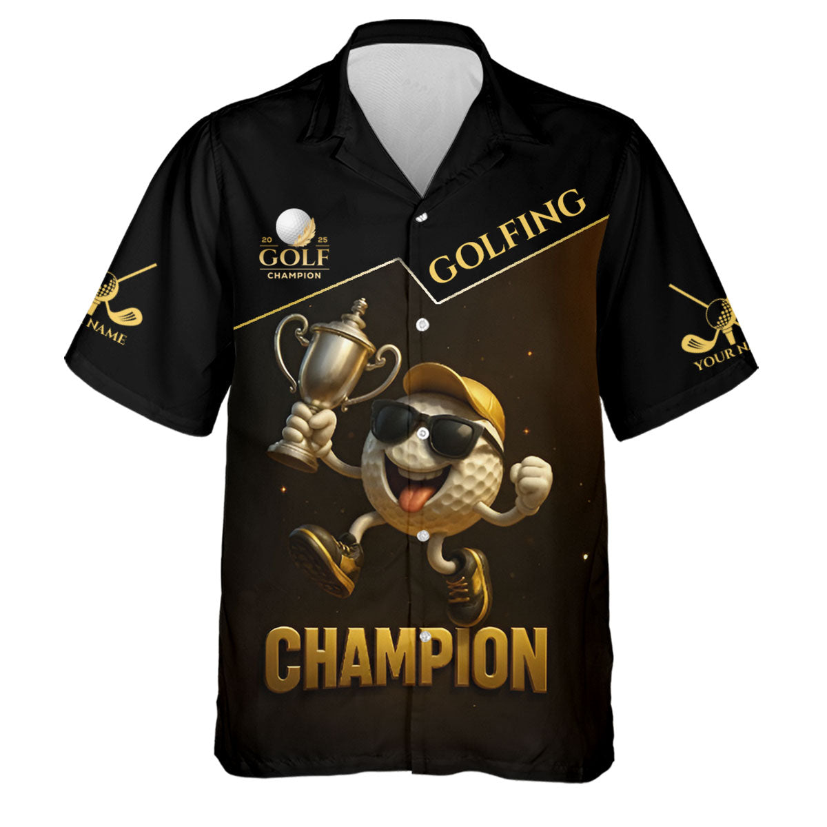 Golf Champion Funny Shirt, Men's Funny Graphic Golf Polo Shirt, Dad Golf Gift