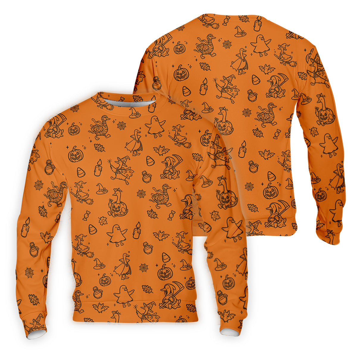 Goose Halloween, Doodle Pattern, Orange Golf Shirt, Mens Funny Golf Shirts, Long Sleeve Golf Shirts, Men Golf Polo