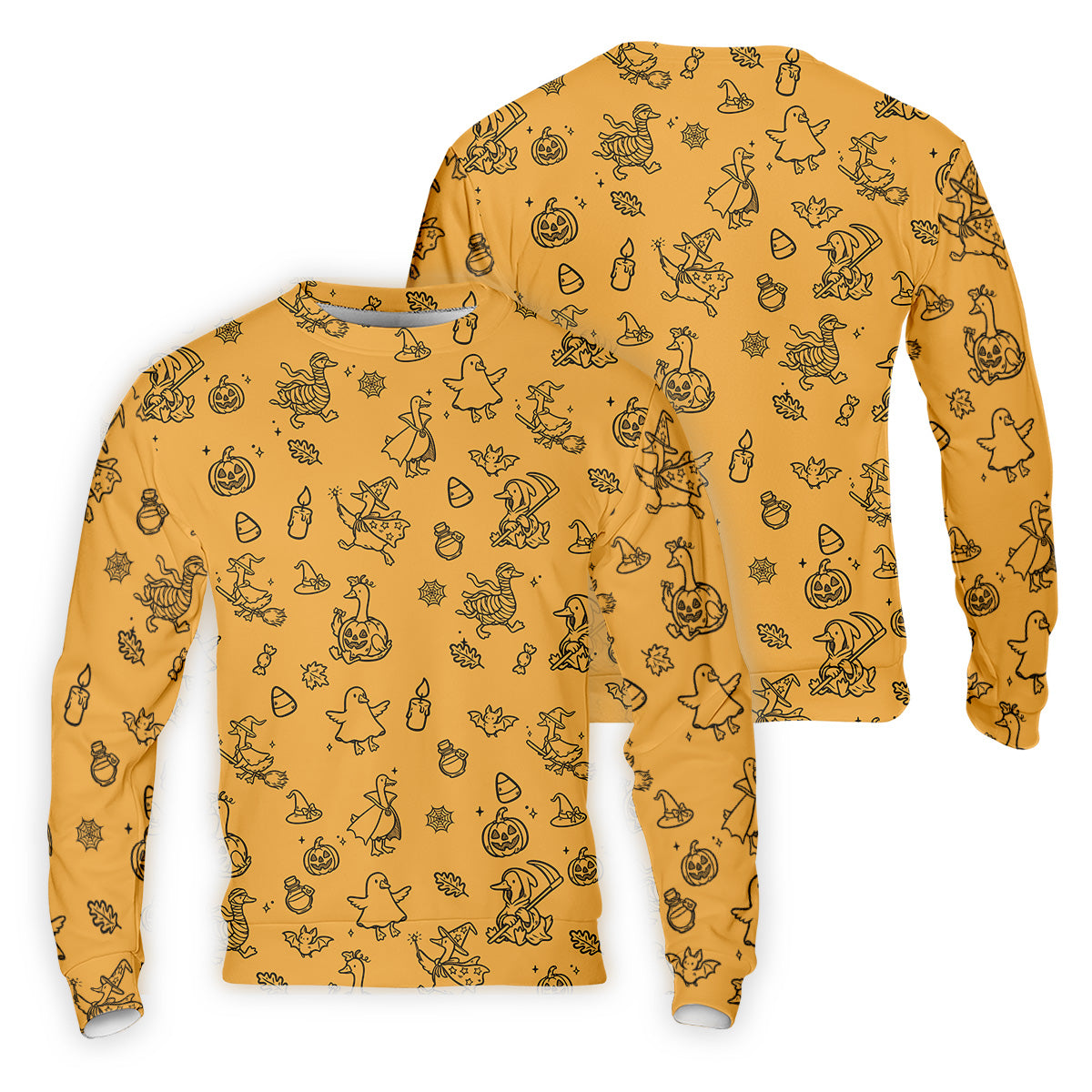 Goose Halloween, Doodle Pattern, Yellow Golf Shirt, Mens Funny Golf Shirts, Long Sleeve Golf Shirts, Men Golf Polo