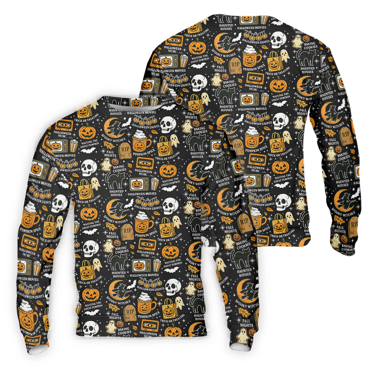 Vintage Halloween Spooky Witches Golf Polo Shirts, Halloween Theme Shirts, Ghost Pumpkin, Fun Golf Shirts For Mens