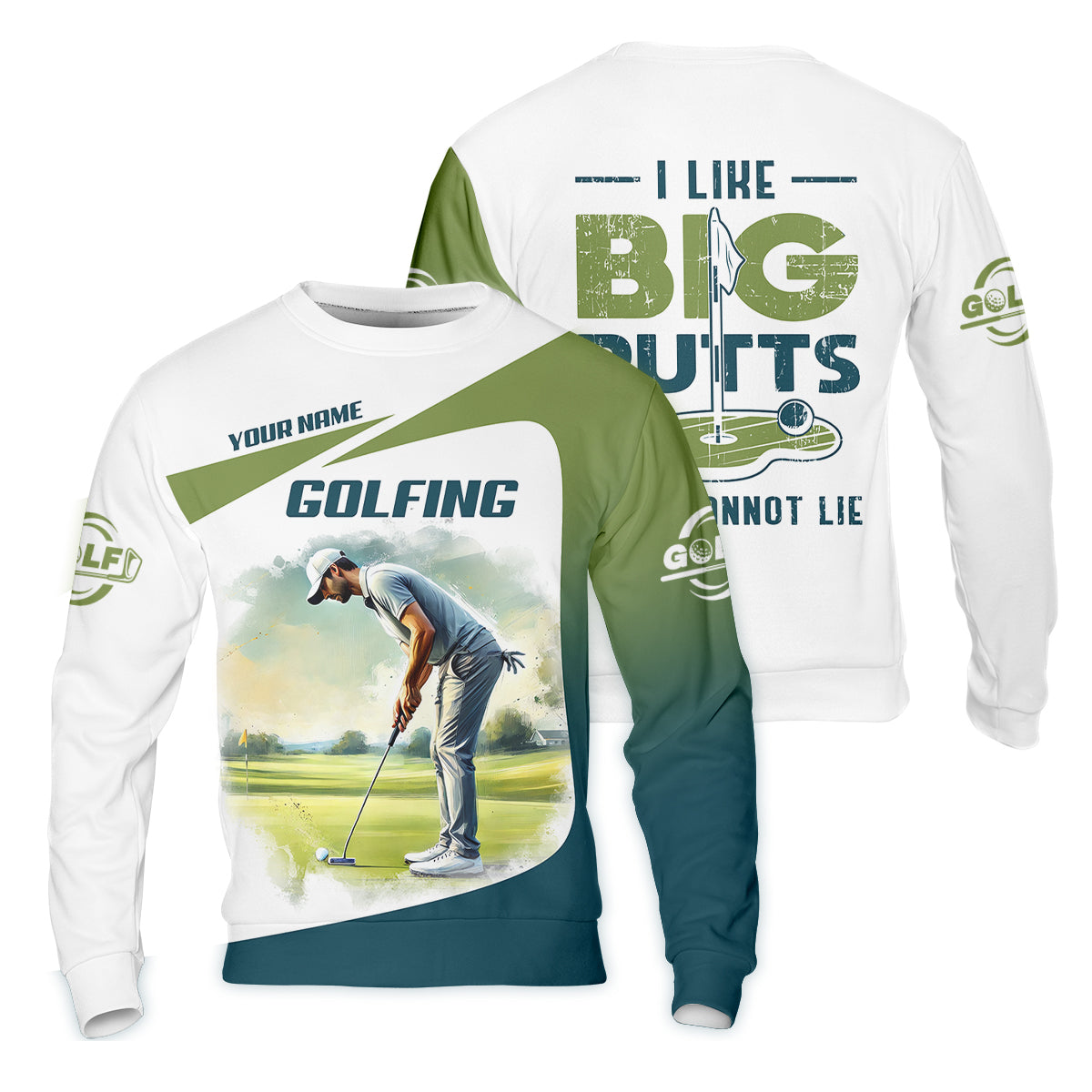 Custom I Like Big Putts And I Can Not Lie Funny Golf Polo Shirt, Gift For Golfers, Mens Golf Gift