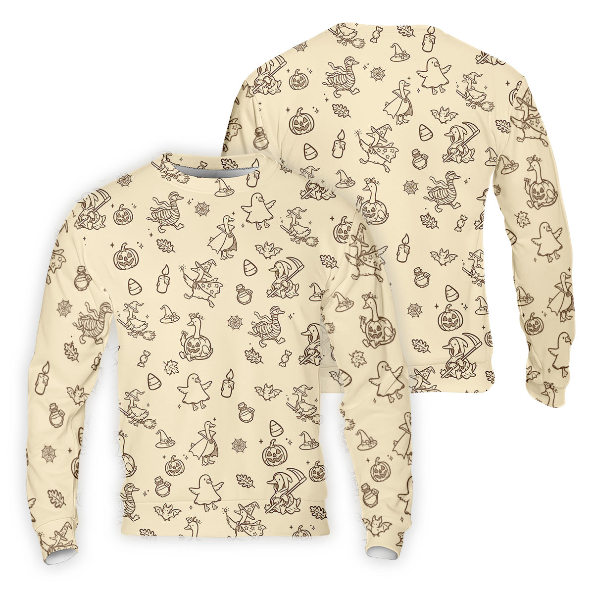 Goose Halloween, Doodle Pattern, Beige Golf Shirt, Mens Funny Golf Shirts, Long Sleeve Golf Shirts, Men Golf Polo