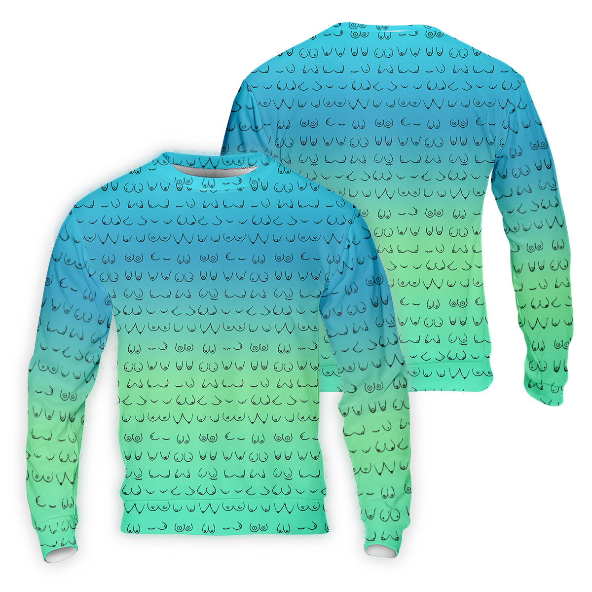 Blue Ombre Boobs Golf Shirt, Fun Golf Shirts For Men, Mens Golf Polo Shirts, Cool Golf Gifts