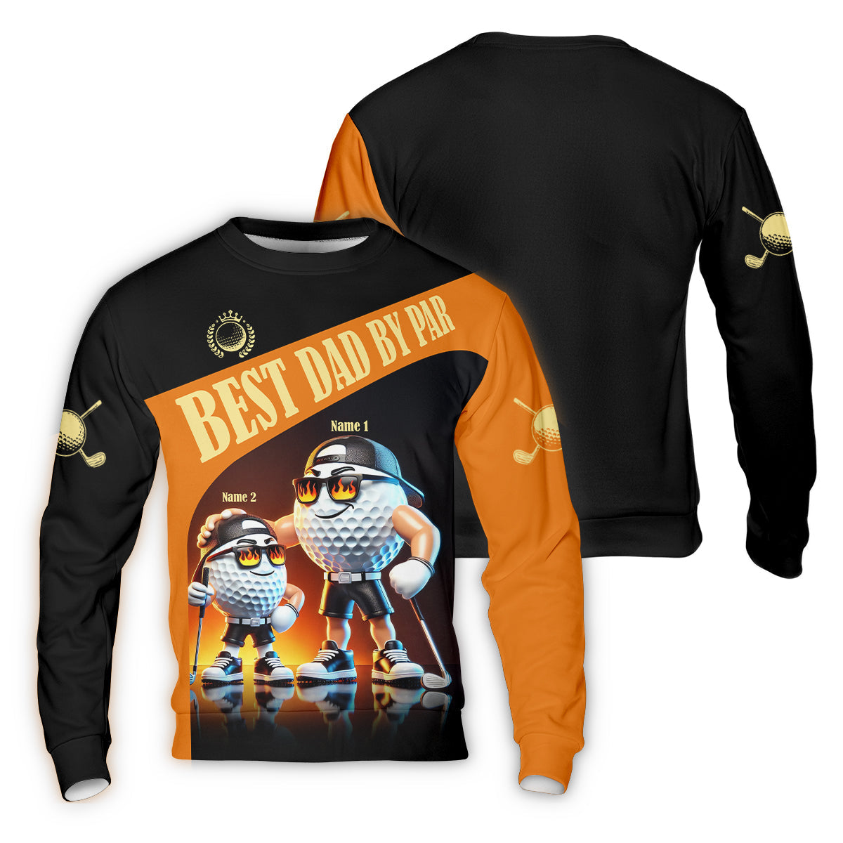 Best Dad By Par Custom Men's Golf Polo Shirt, Funny Golf Shirt, Dad Golf Gift