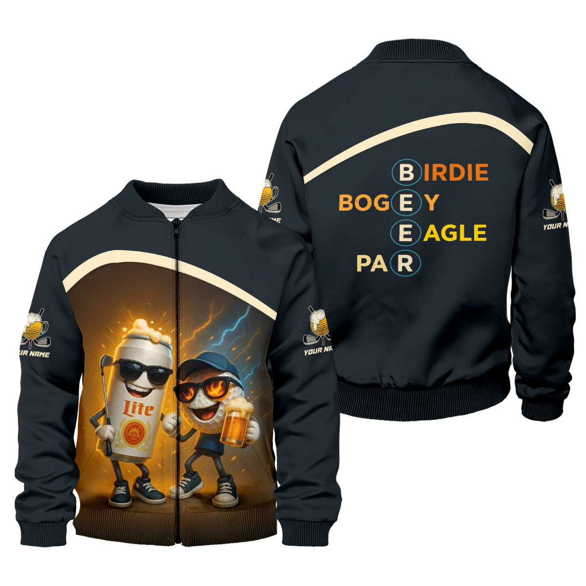 Funny Golf And Beer Custom Polos For Men, Dad Golf Gift, Golfing Apparel, Mens Polo Shirts