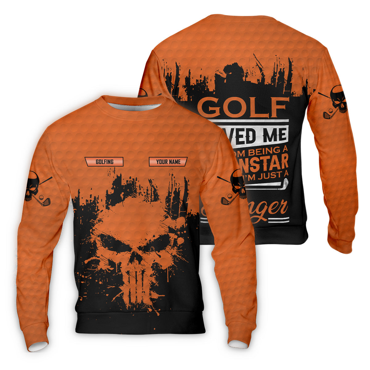 Golf Saved Me From Being A Porn Star Now I'm Just A Swinger Custom Skull Golf Polo Shirt, Dad Golf Gift