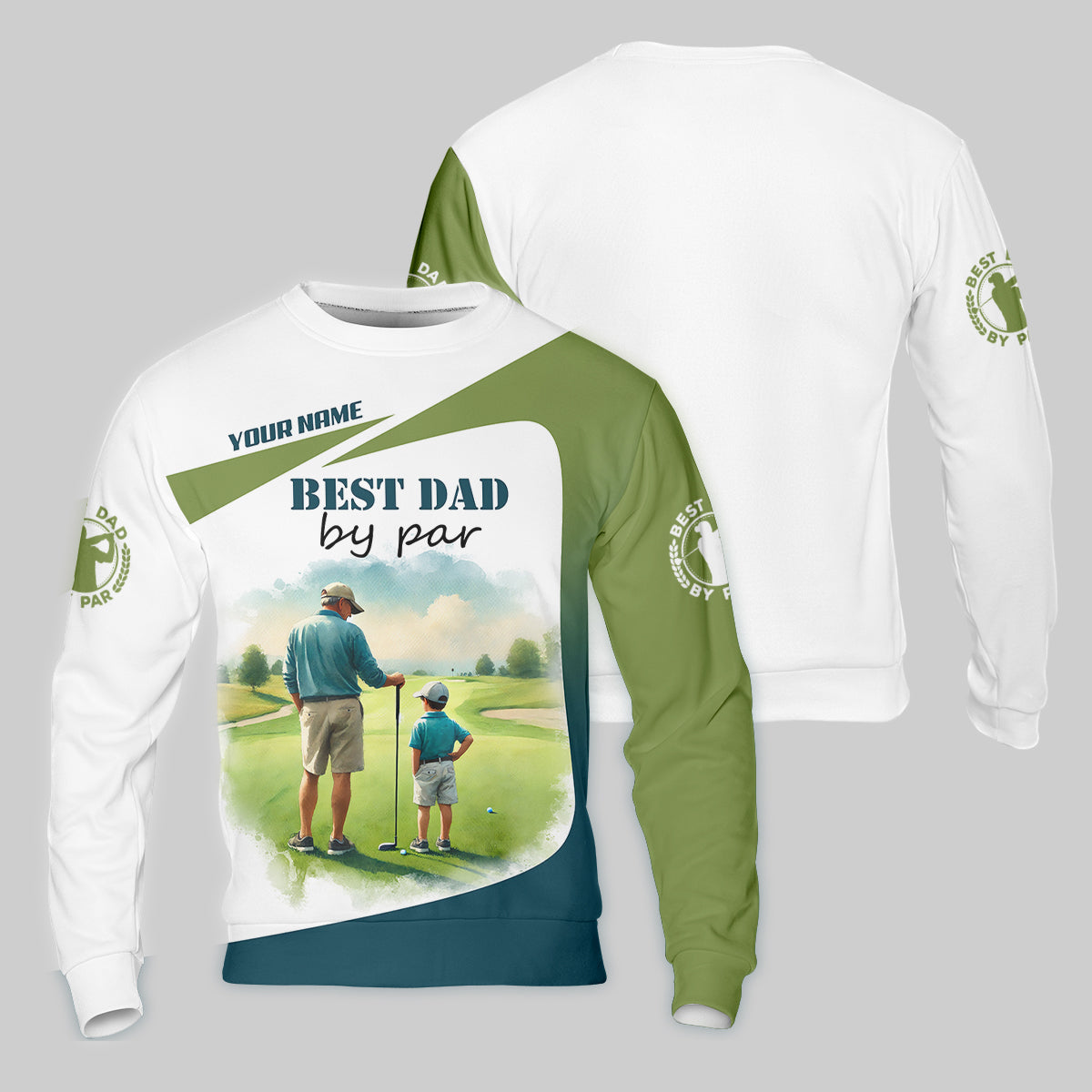Custom Best Dad By Par Golf Polo Shirt, Father And Son Shirt, Gift For Golfers
