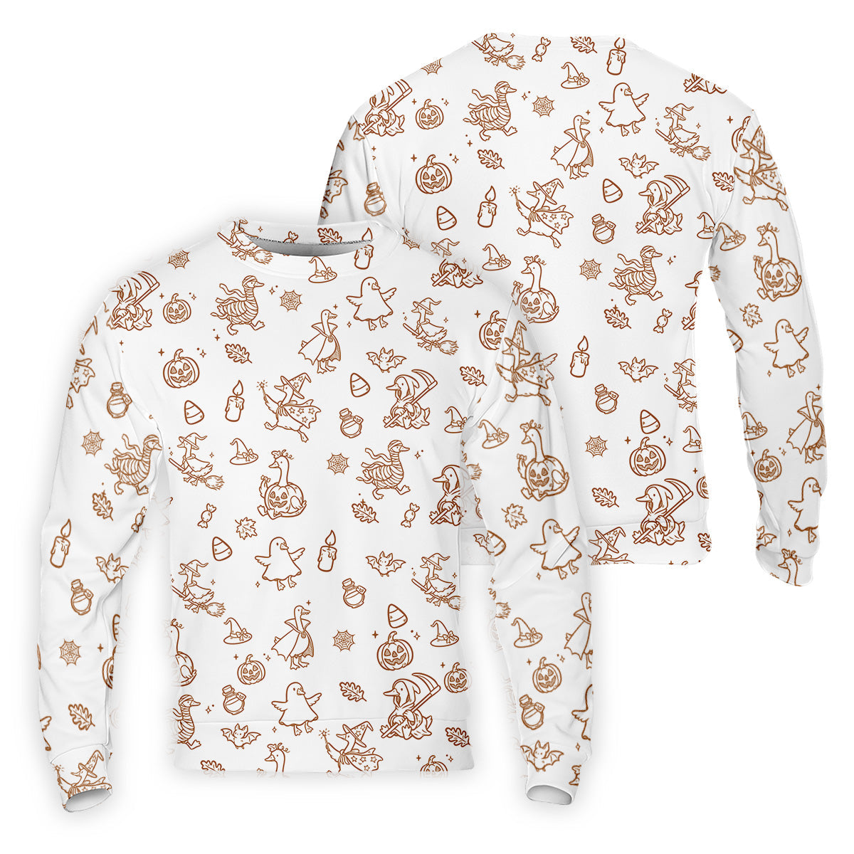 Goose Halloween, Doodle Pattern, White Golf Shirt, Mens Funny Golf Shirts, Long Sleeve Golf Shirts, Men Golf Polo