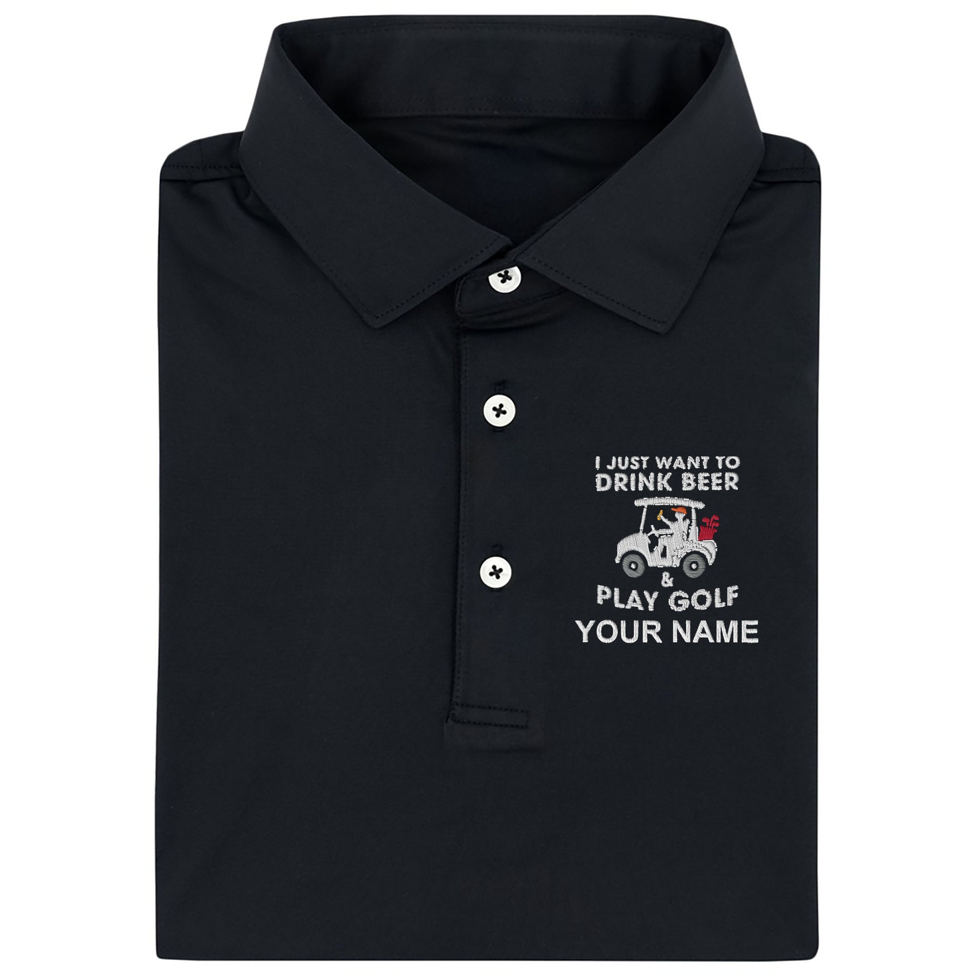Golf And Beer Life Style Embroidery Polo Shirt, Mens Golf Shirt, Dad Golf Gift