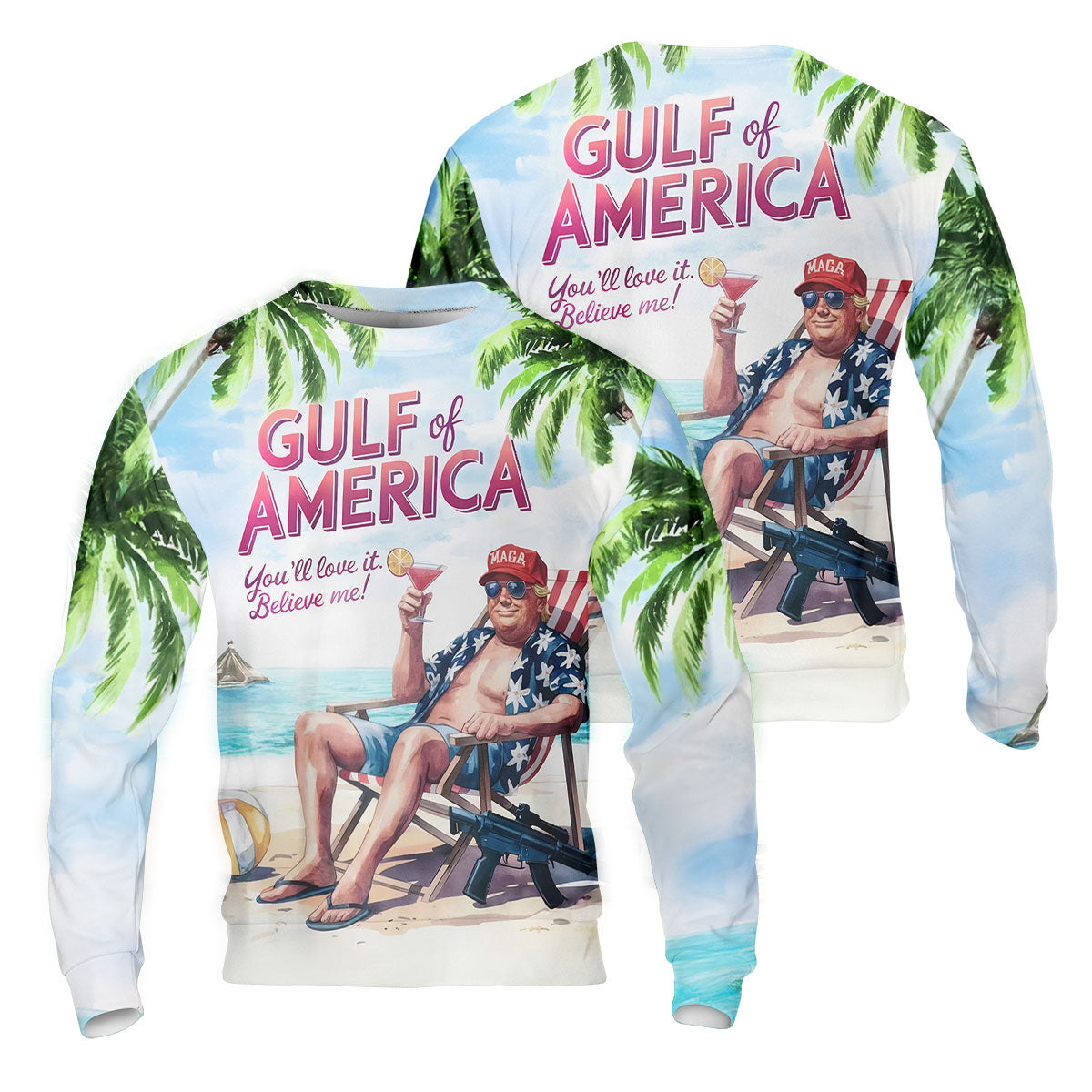 Gulf Of America Shirt, US Patriotic Pride Unisex Tropical Hawaiian Aloha Shirt, USA Golf Shirt