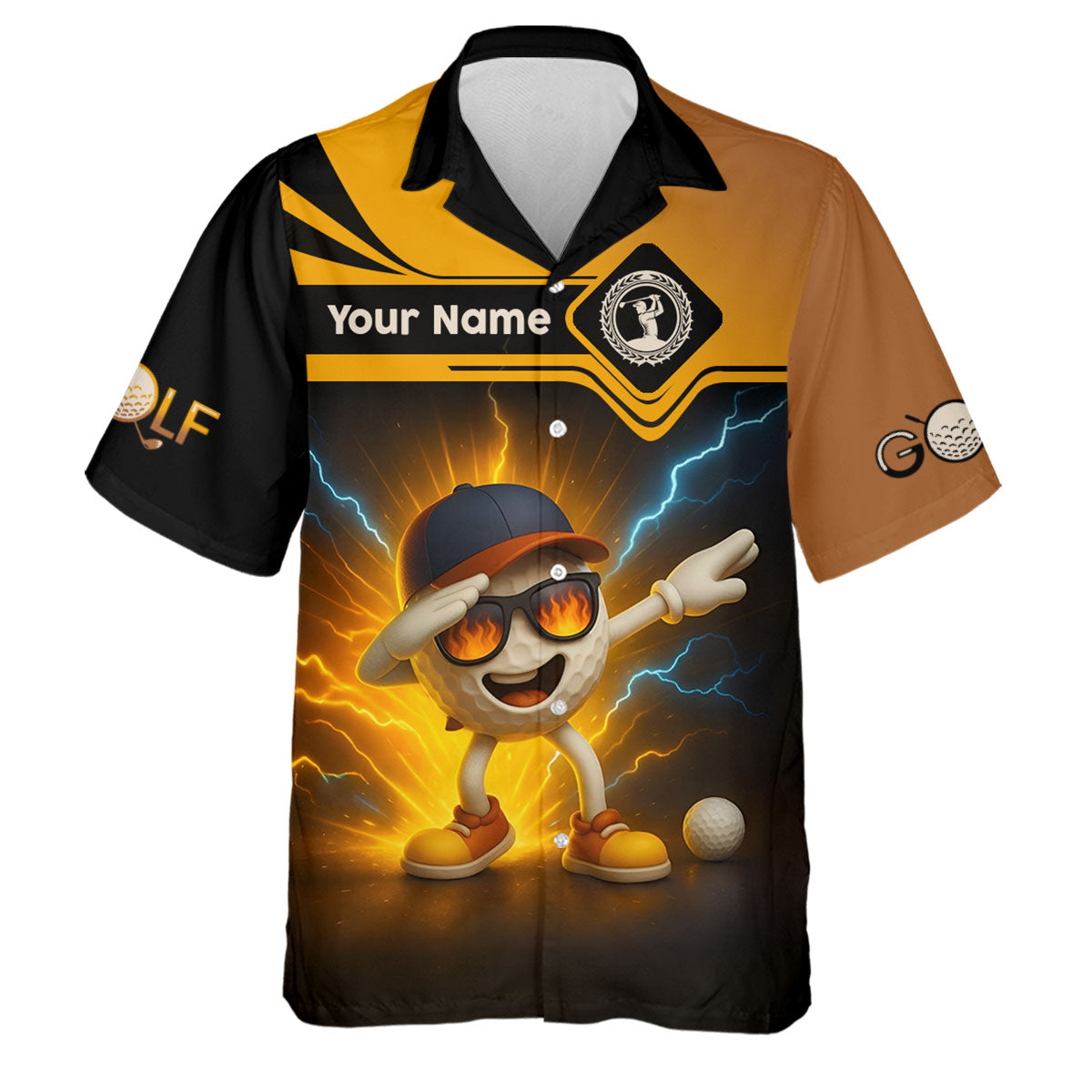 Funny Golf Ball Dabbing Shirt, Men's Funny Graphic Golf Polo Shirt, Gifts For Golfing Dad