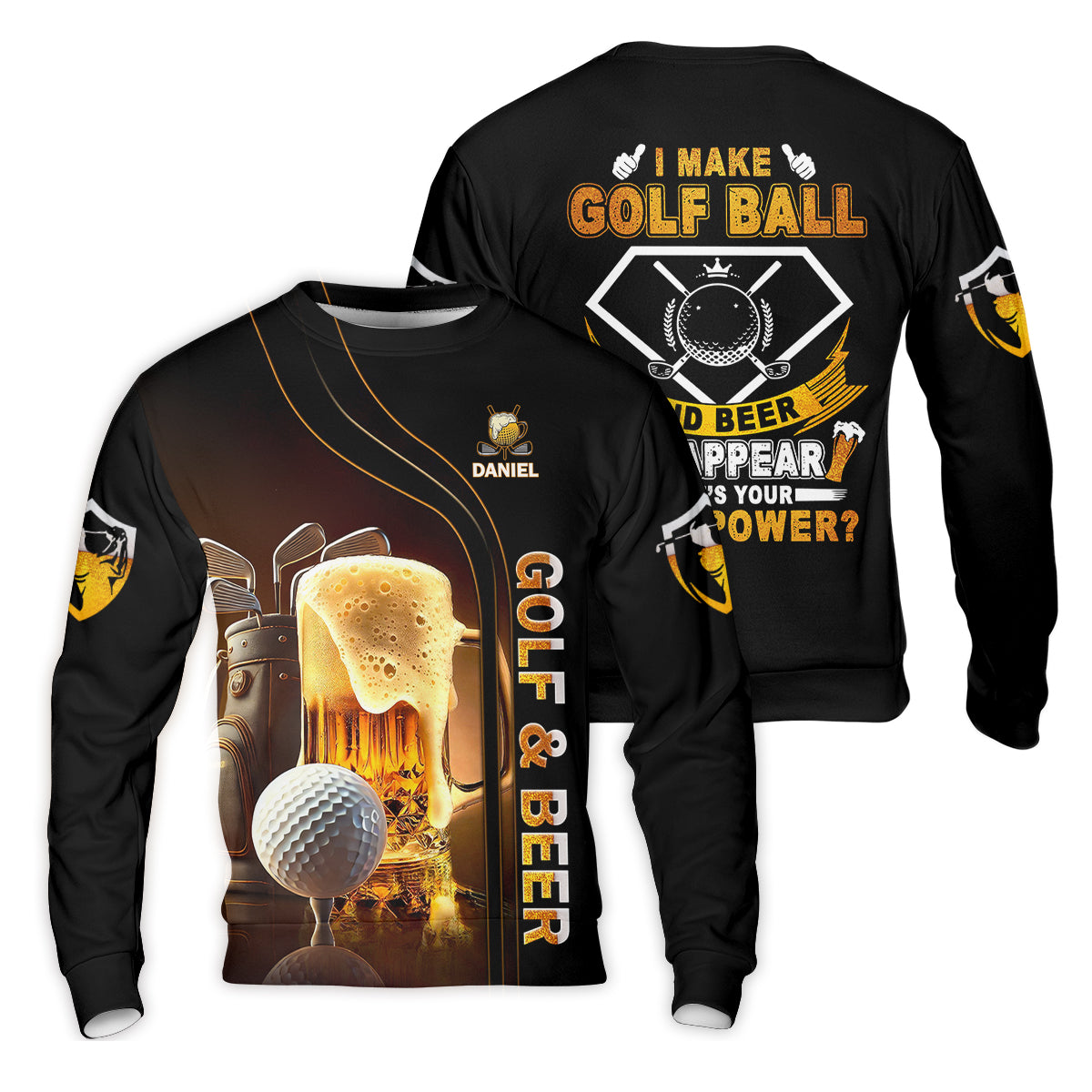 I Make Golf Ball And Beer Disappear Custom Golf Polo Shirt, Mens Golf Gift, Golf Lover Gift