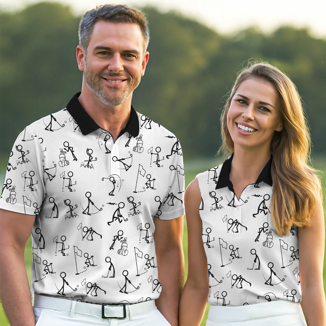 Personalized Mens Fun Golf Polos, Mens Funny Golf Shirts, Golf Gift Ideas For Him, Matching Golf Shirts