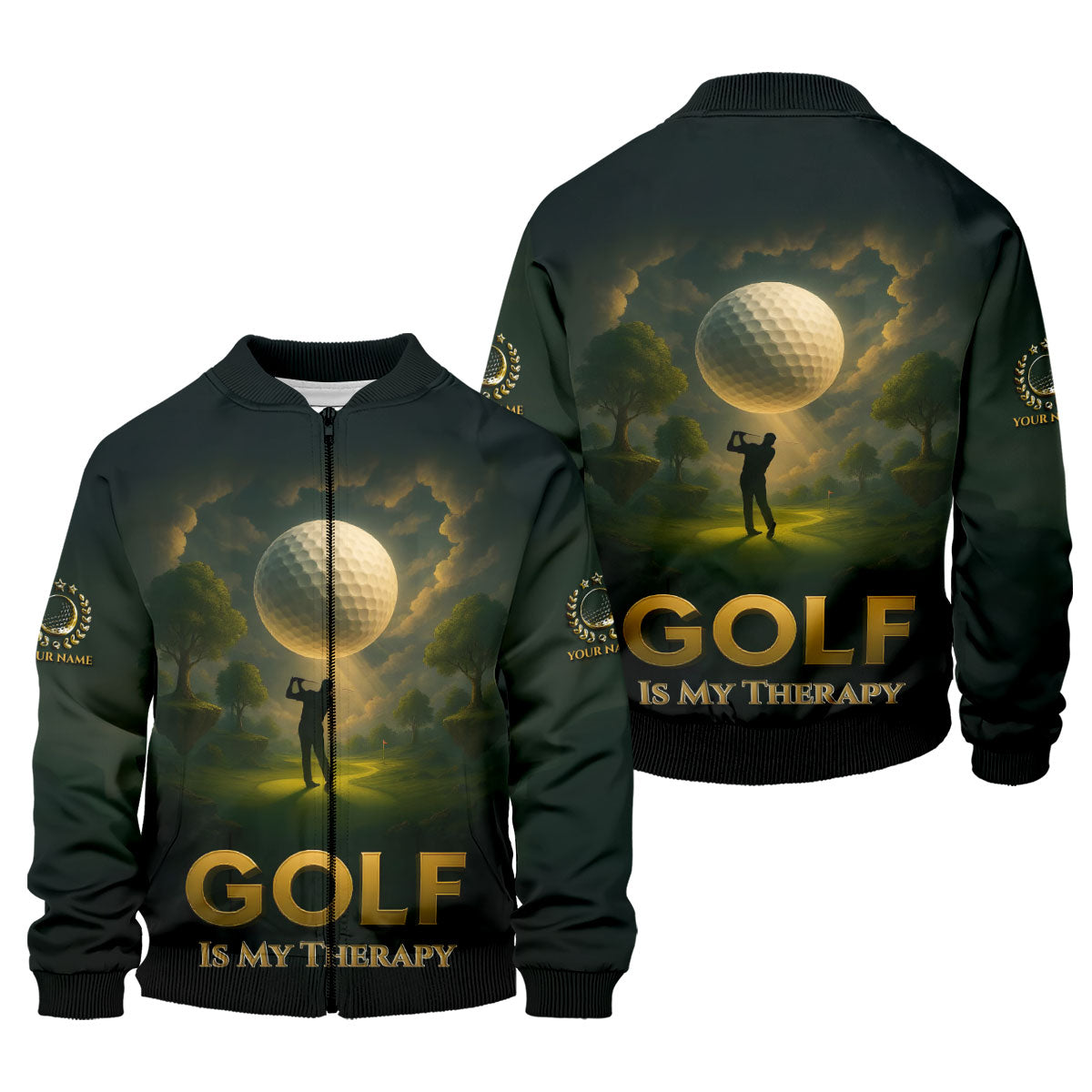 Golf Is My Therapy Cool Golf Polos, Golf Shirts For Men, Personalized Golf Ball Hoodies For Men, Customized Golf Polos