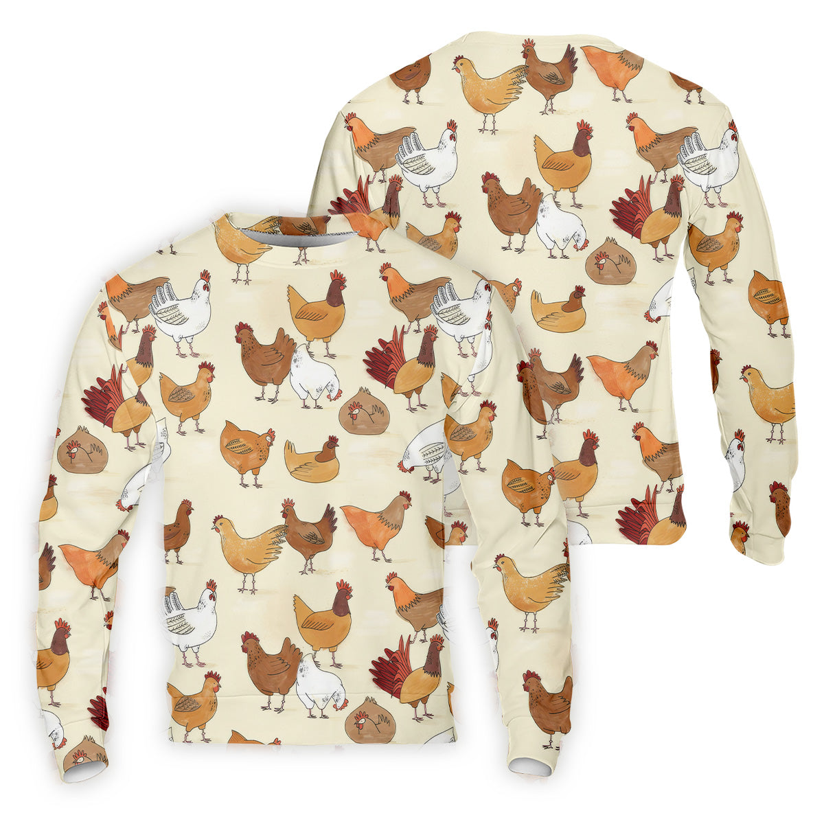 Chicken Family Custom Men's Funny Graphic Golf Polo Shirt, Chicken Lover Gifts, Dad Golf Gift