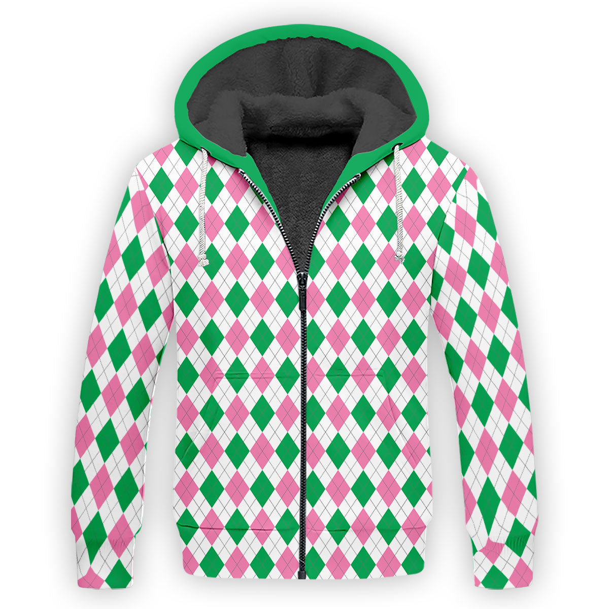 Green Pink Argyle Men Golf Shirts, Funny Golf Polos, Unique Gift For Golfer