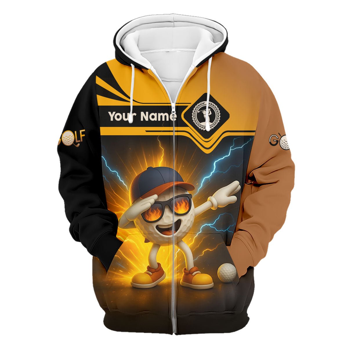 Funny Golf Ball Dabbing Shirt, Men's Funny Graphic Golf Polo Shirt, Gifts For Golfing Dad