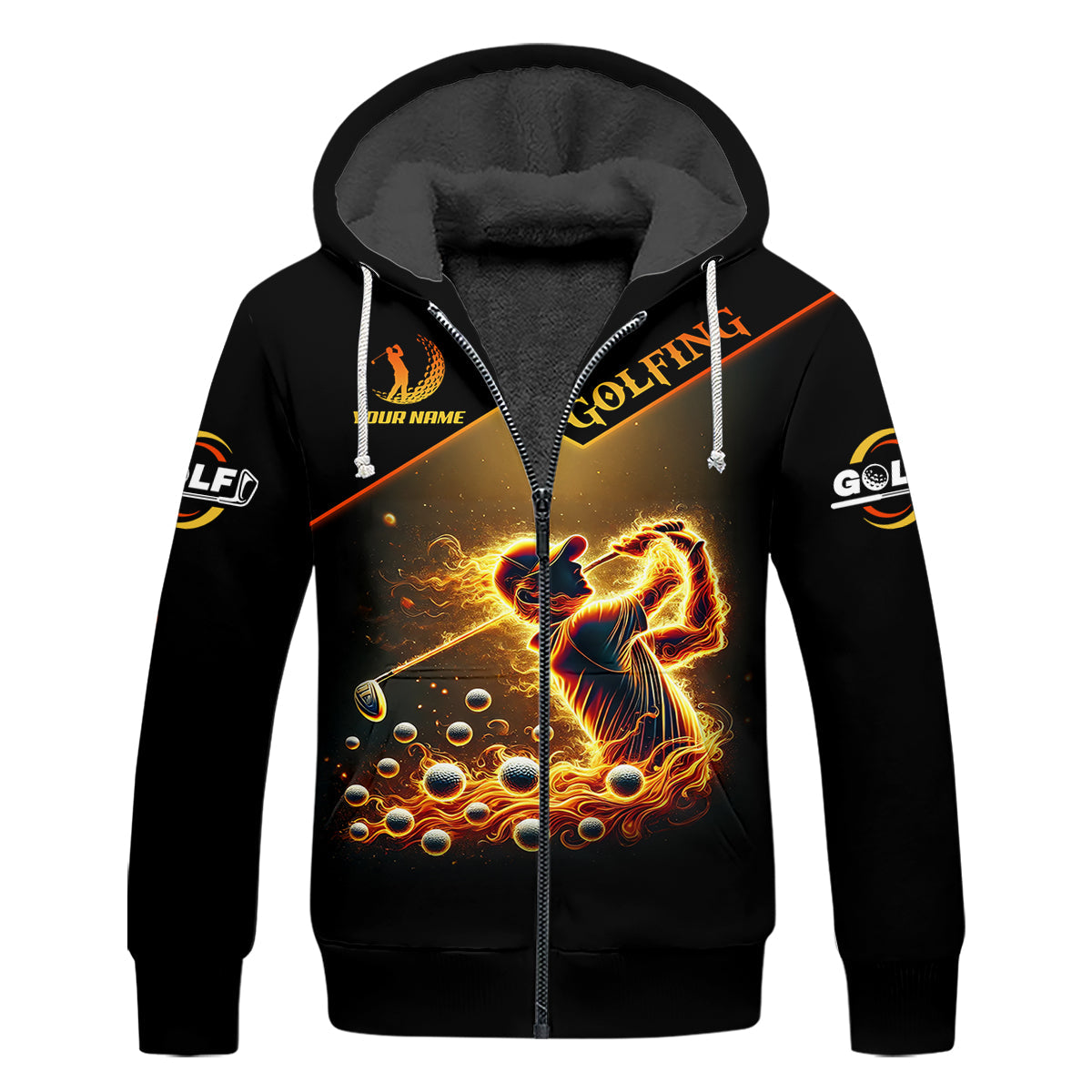 Custom Golden Fire Its Take A Lot Of Golf Ball To Golf Like I Do Men's Golf Polo Shirt, Dad Golf Gift