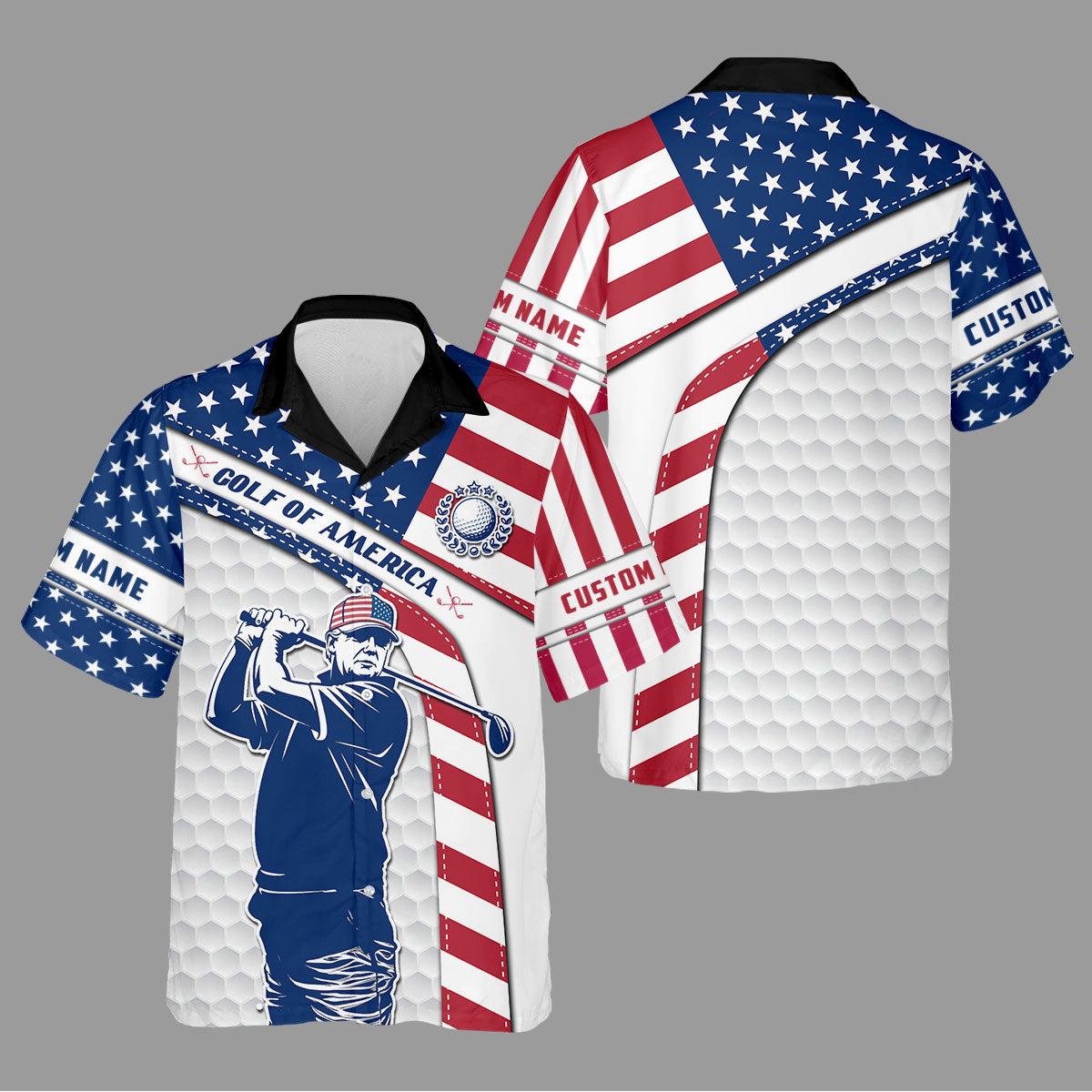 Funny Trump Golf Of America Custom Polos For Men, Mens Golf Gift, Golfing Apparel, Mens Polo Shirts
