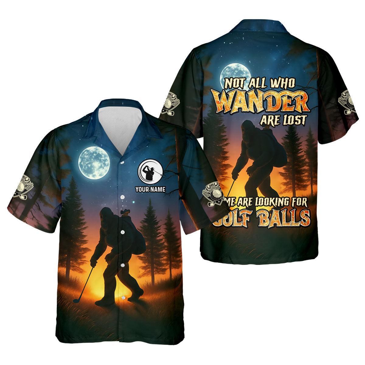 Not All Who Wander Are Lost Some Are Looking For Golf Balls Mens Funny Golf Shirts, Customized Golf Polos