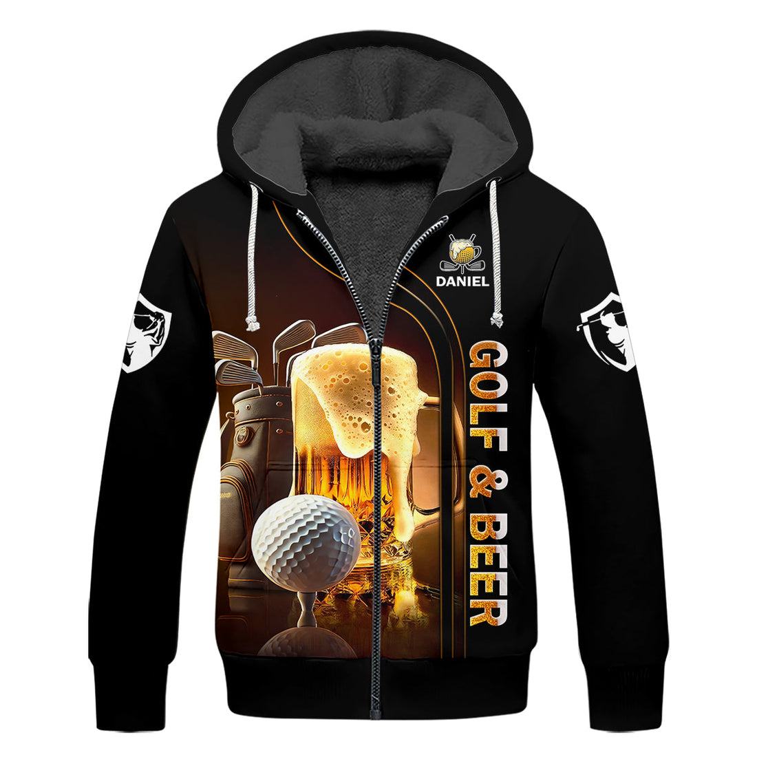 Golf And Beer Custom Zipper Hoodie Golf Shirt, Funny Golf Shirt, Gift For Golfers