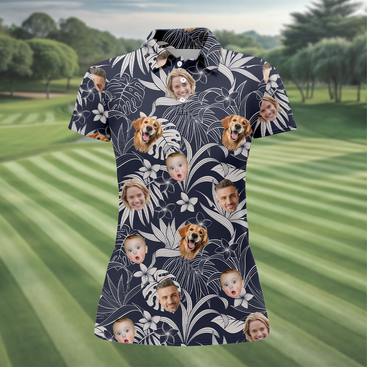 Black Floral Shirt Women, Vintage Aloha Shirts, Ladies Palm Tree Shirt, Custom Face Shirt, Ladies Golf Shirts