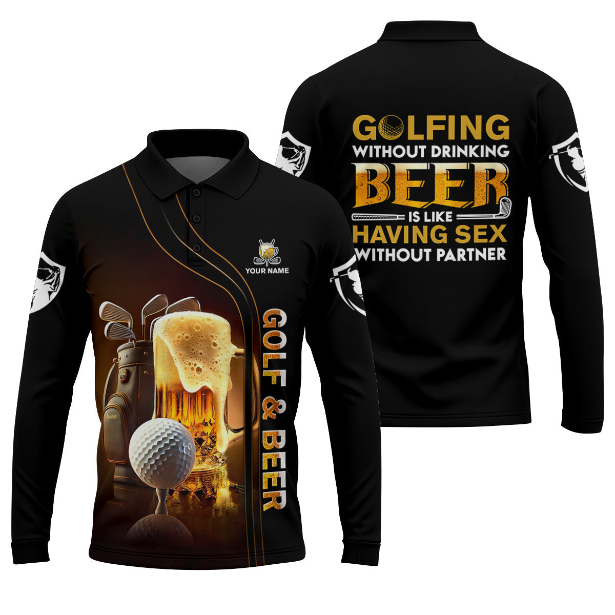 Golfing Without Drinking Beer Men's Golf Polo Shirt, Golf Beer Shirt, Fun Golf Polo Shirt, Golf Gift For Him