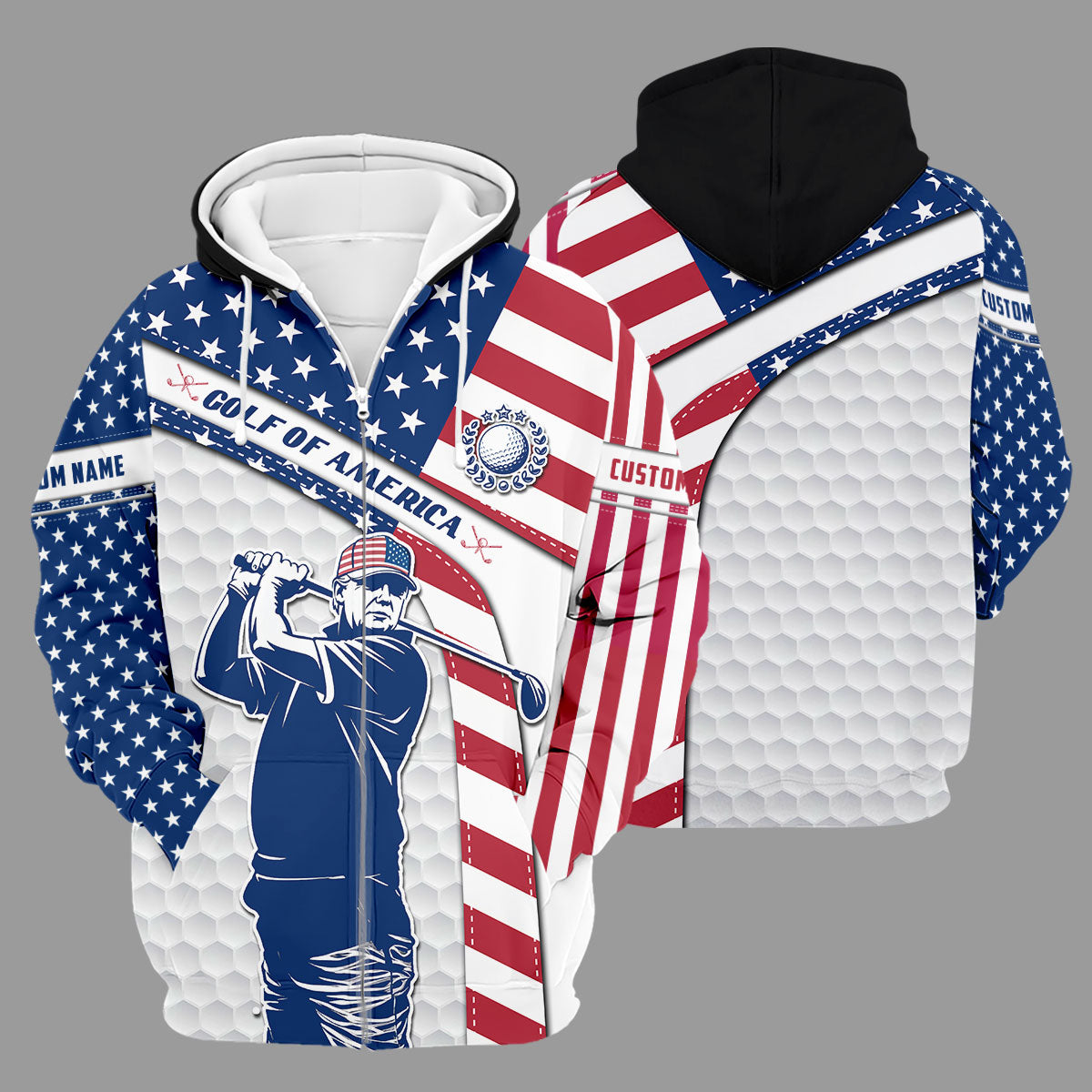 Funny Trump Golf Of America Custom Polos For Men, Mens Golf Gift, Golfing Apparel, Mens Polo Shirts